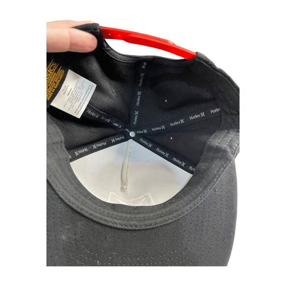 Hurley USA Flag Embroidered Black Snapback Hat Adjustable Flexfit Patriotic Cap - Picture 10 of 11
